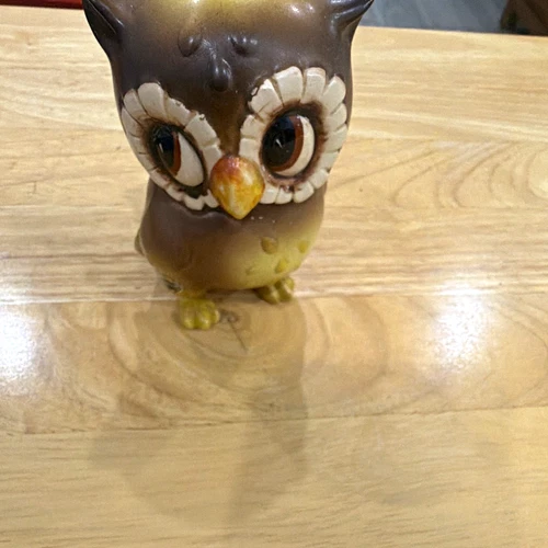 Brown & Yellow Owl Figurine Collectible Bird Decor