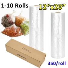 12x20 Clear Plastic Produce Bag 350 on a Roll Fruits Vegetable Food Storage Bags