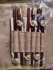 Vintage Japanese Sushi Chopsticks & Placemats Set for 6, New in Fabric Case! — photo 2