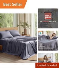 Hotel Luxury Queen Sheet Set - Soft  Breathable Bamboo Fabric for Hot Sleepers