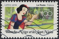 France 2023 Oblitéré Used Disney 100 ans d'histoires à partager Blanche Neige et