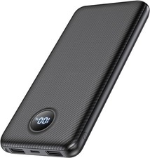 Power Bank 10000mAh, USB-C in/out Slim Portable Charger for iPhone Galaxy Pixel