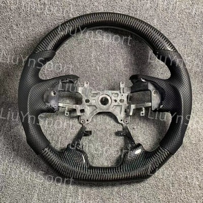 Real Carbon Fiber Black Leather Steering Wheel Fit Honda Accord 9th 2013-2017