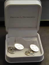 Large Oval Sterling Silver Cufflinks With Large Hallmark Feature