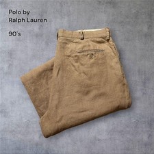 Vintage Ralph Lauren Men Pants 1856 90 Polo Vir Linen 2-Tuck Slacks Limited Edit