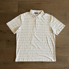 Travis Mathew Shirt Men  s 2XL XXL White Grey Striped Polo Performance Golf