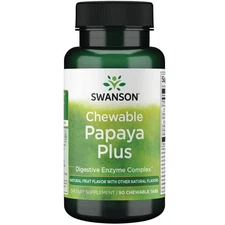 Swanson Chewable Papaya Plus 90 Chewable Tablets