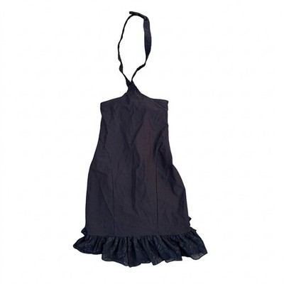 Killstar Halter Neck Mini Dress - Lace Hem & Corset Back XS