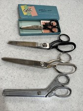 Vtg Sewing Scissors/Pinking Shears Lot Of 4pr 3 WISS  1 GRIFFON Hearthside READ