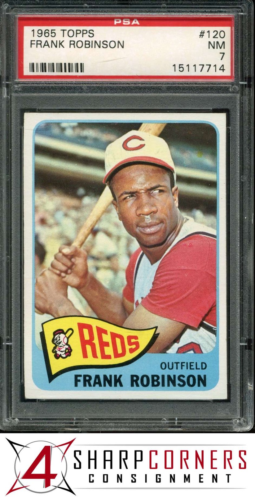 1965 TOPPS #120 FRANK ROBINSON REDS HOF PSA 7