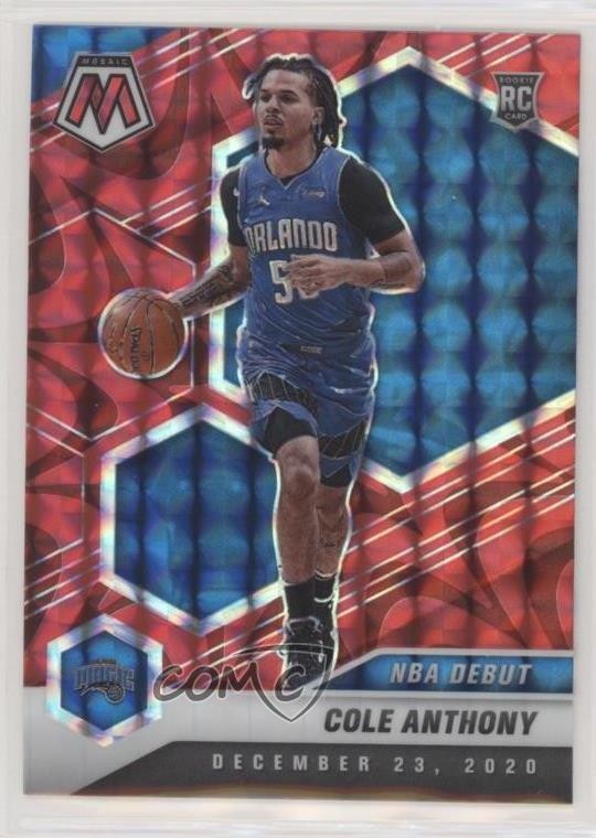 2020 Panini Mosaic NBA Debut Reactive Red Prizm Cole Anthony #268 Rookie RC 3h3
