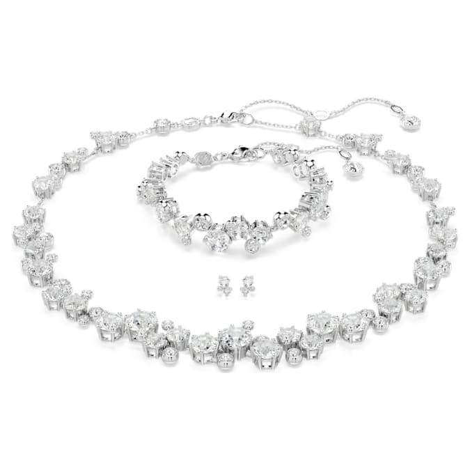 Swarovski Constella Set Mixed cut, white, rhodium plated