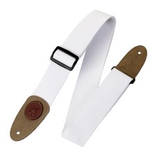 White 2 Inch Signature Series Cotton Guitar Strap with Suede Ends Adjustable ...