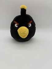 Angry Birds Black Bomber Bird Rovio Stuffed Animal Plush Round 5" No Sound