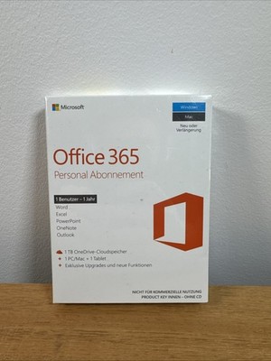 Microsoft Office 365 Personal   1 Jahr Lizenz   1 Benutzer (Productkey)