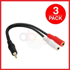 3 Pack AUX Splitter 6 inch 3.5mm Male to 2 3.5mm Female Y Cable Stereo Adapter