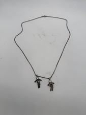 Vintage Sterling Silver Children Birthstone Pendant Necklace Boy  Girl