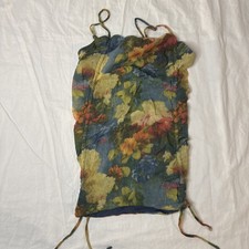 Urban Outfitters Tasmin Mesh Rouched Cropped Cami Size XS Floral 951