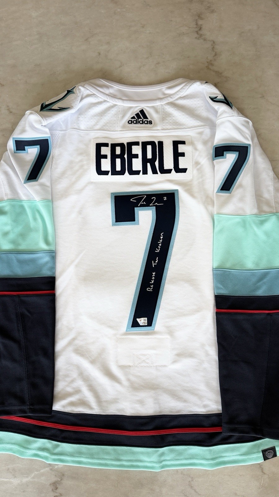 Jordan Eberle Autographed/Inscribed Adidas Authentic Jersey Inscribed Kraken