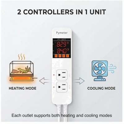 Digital Temperature Controller - Dual Probe Thermostat