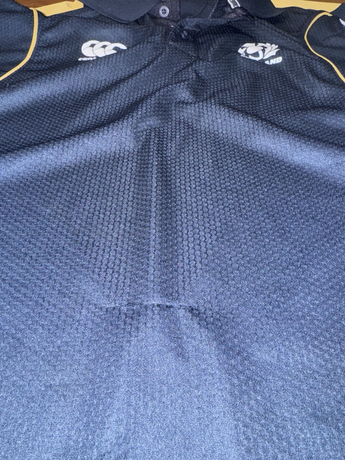 Canterbury Scotland Rugby Polo Shirt XL Navy Gold Training Top 