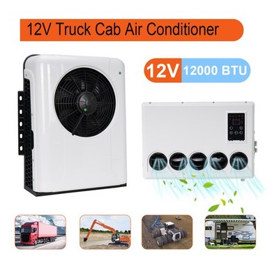 12000 BTU 12V Truck Cab Air Conditioner Split AC Fits Semi Trucks Bus RV Caravan