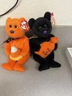 Lot of 2 TY Beanie Babies Halloween Trickster Treator Vintage 2008 Plush Tags