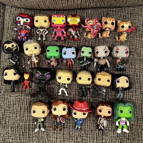 25 loose Marvel OOB Funko Pops Iron Man, Avengers, Magneto, Goose Vaulted Lot