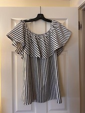 Reformation Off Shoulder Striped Dress Size S