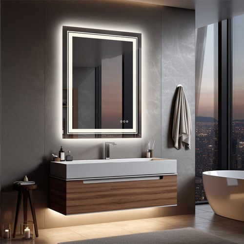Bathroom Led Vanity Mirror with 3 Colors Light Dimmable Touch Switch Anti-Fog - 第 17/23 張圖片