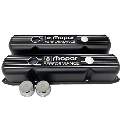 NOS Mopar 383 400 440 Big Block Black Aluminum Valve Covers W