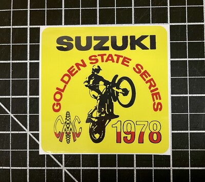 NEW 1978 CMC SUZUKI GOLDEN STATE SERIES STICKER DECAL Vintage Motocross SUZUKI