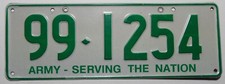 Nummernschild Australien Militär "ARMY - SERVING THE NATION" von 1999. Selten.