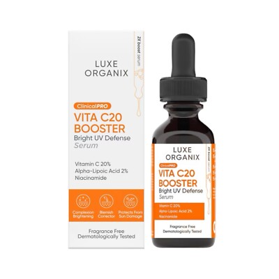 Luxe Organix ClinicalPRO Vita C20 Booster Bright UV Defense Serum, 30ml
