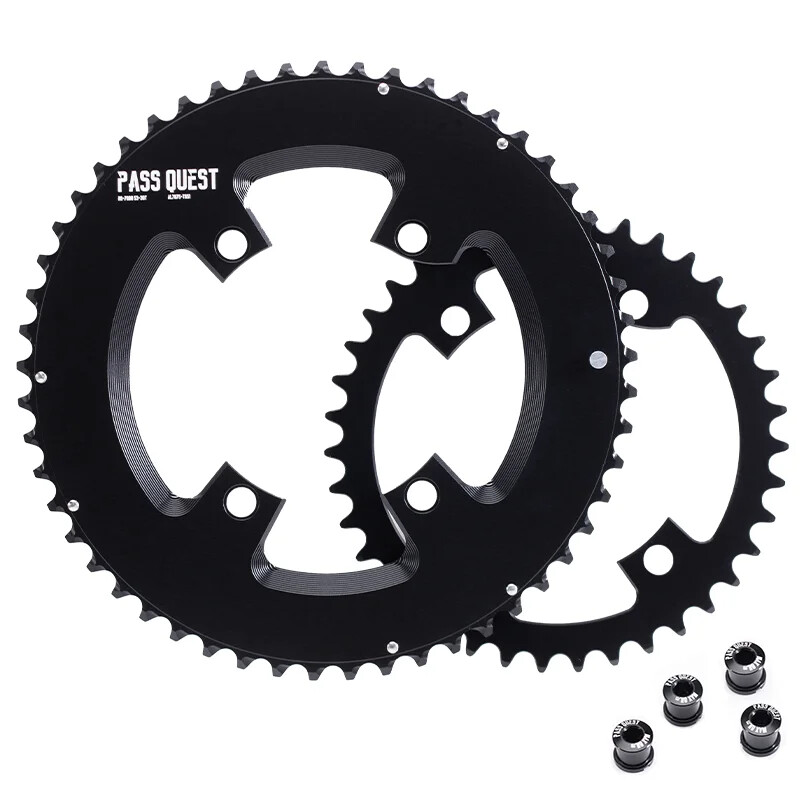PASS QUEST BCD110 R8000 R7000 UT105 2X Chainring 11 -12 speed Road