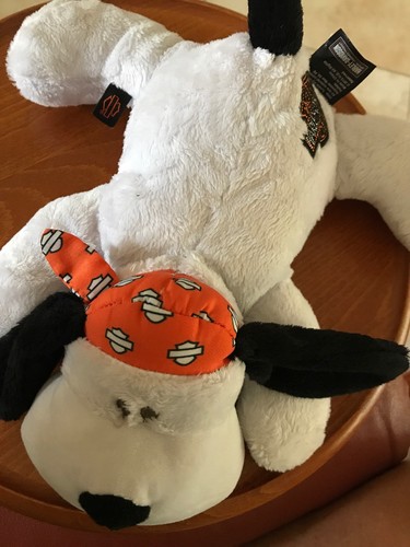 Harley Davidson Puppy Dog Doo Rag Orange White Plush Stuffed Animal 9” - Picture 7 of 7