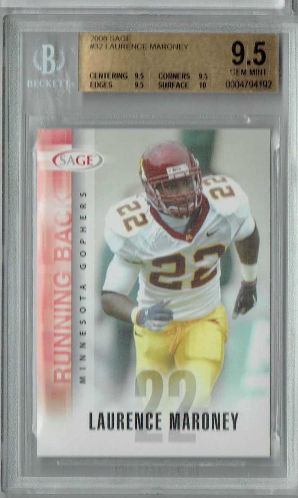 Laurence Maroney Topps Turn Back the Clock #5 Base