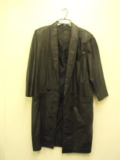 VINTAGE GITANO LEATHER JACKET COAT WOMENS LONG TRENCH COAT SZ PETITE SMALL