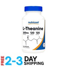 L-Theanine 200mg Capsules - 120 Count Double Strength, Non-GMO  Gluten-Free