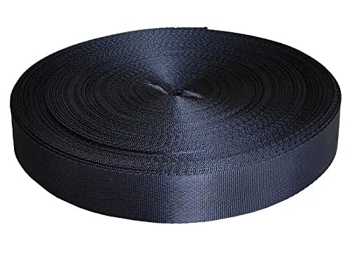 Nylon Webbing 1 Inch 30 Yards Durable Flat Nylon 1 Inch--15 Yards Black  01011