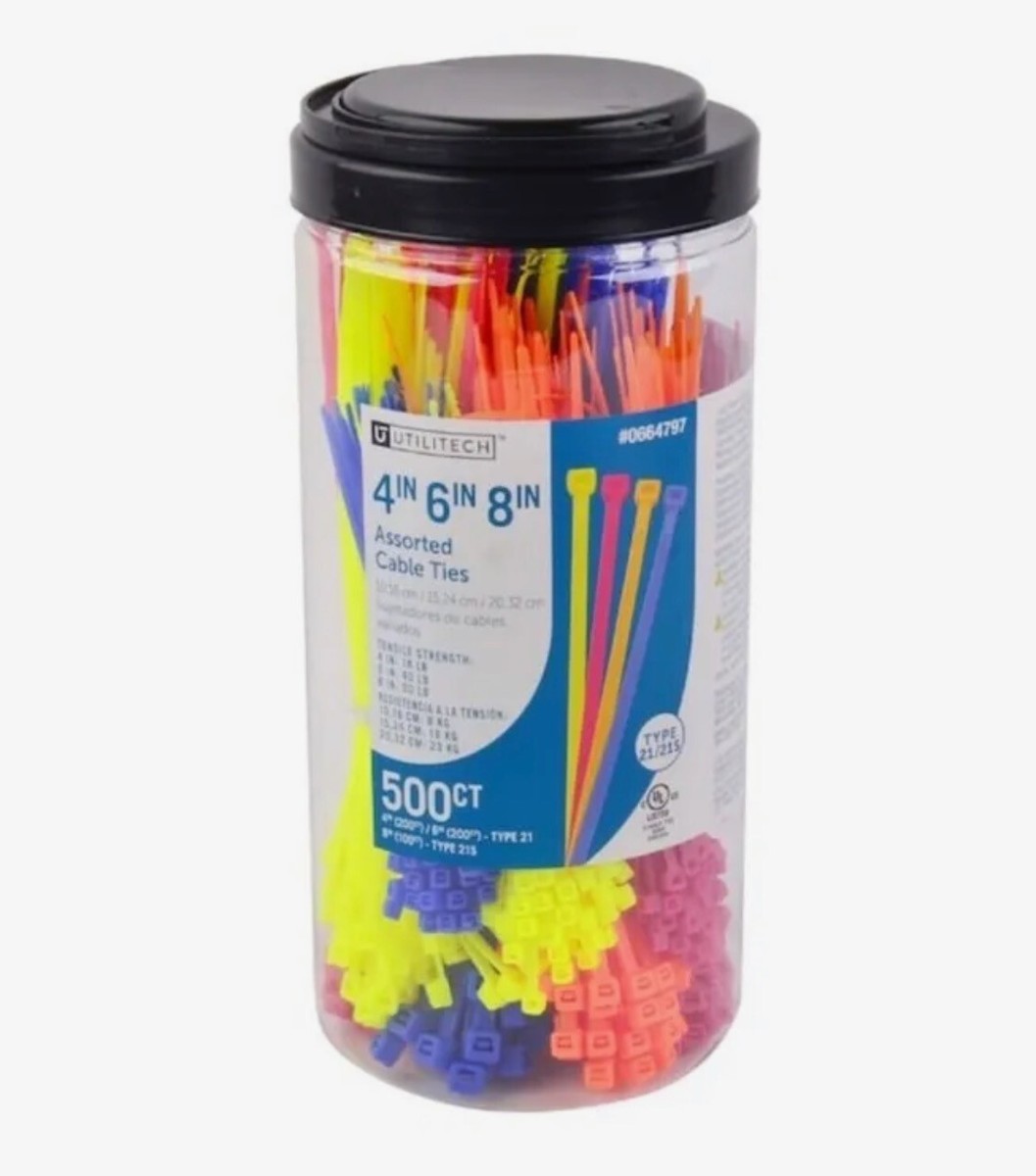 up2 u．tie 専用 Cable Zip Ties 4” 6” 8” in Assorted Colors