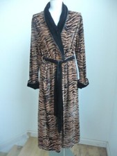 Jasmine Rose Animal Print Velvet Wrap Robe L