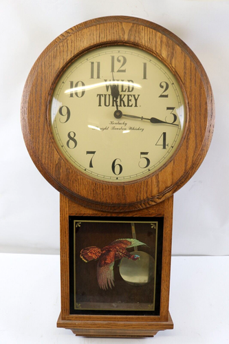Vintage Wild Turkey Wall Clock 16x28...Great Condition, Tested & Working