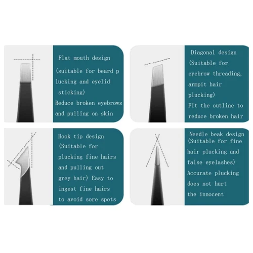 6Pcs Professional Tweezers Multi-Purpose Eyebrow Tweezers & Ingrown Facial Hair - Picture 8 of 23