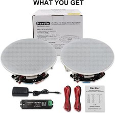 Herdio 2x6,5" Bluetooth Deckenlautsprecher Unterputz Einbau für Heim