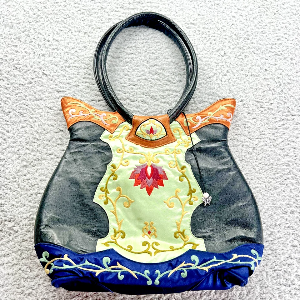 Bolso de Mano Boho Vintage Akihiro Domen Papillion Bordado Seda/Tela Foto 4 de 4