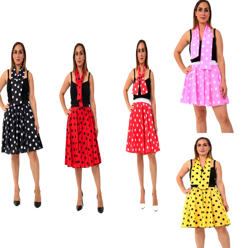 Ladies' Vintage Polka Dot Rock 'N' Roll Poodle Skirt – Retro 50s