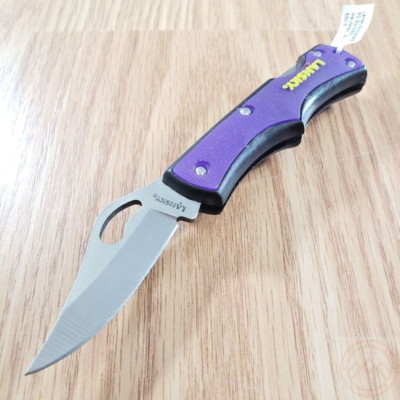 Lansky Small Lockback Folding Knife 2.25'' 420 Steel Blade Purple / Black ABS