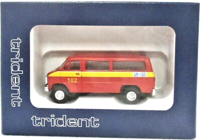 HO Scale Trident Miniatures 90210 Red Chevrolet Stockholm Fire #102 Van