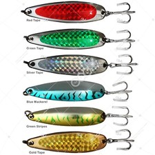 6pcs 1oz Fishing Spoon jig krocodile style Trolling flutter Metal Lures 6-color